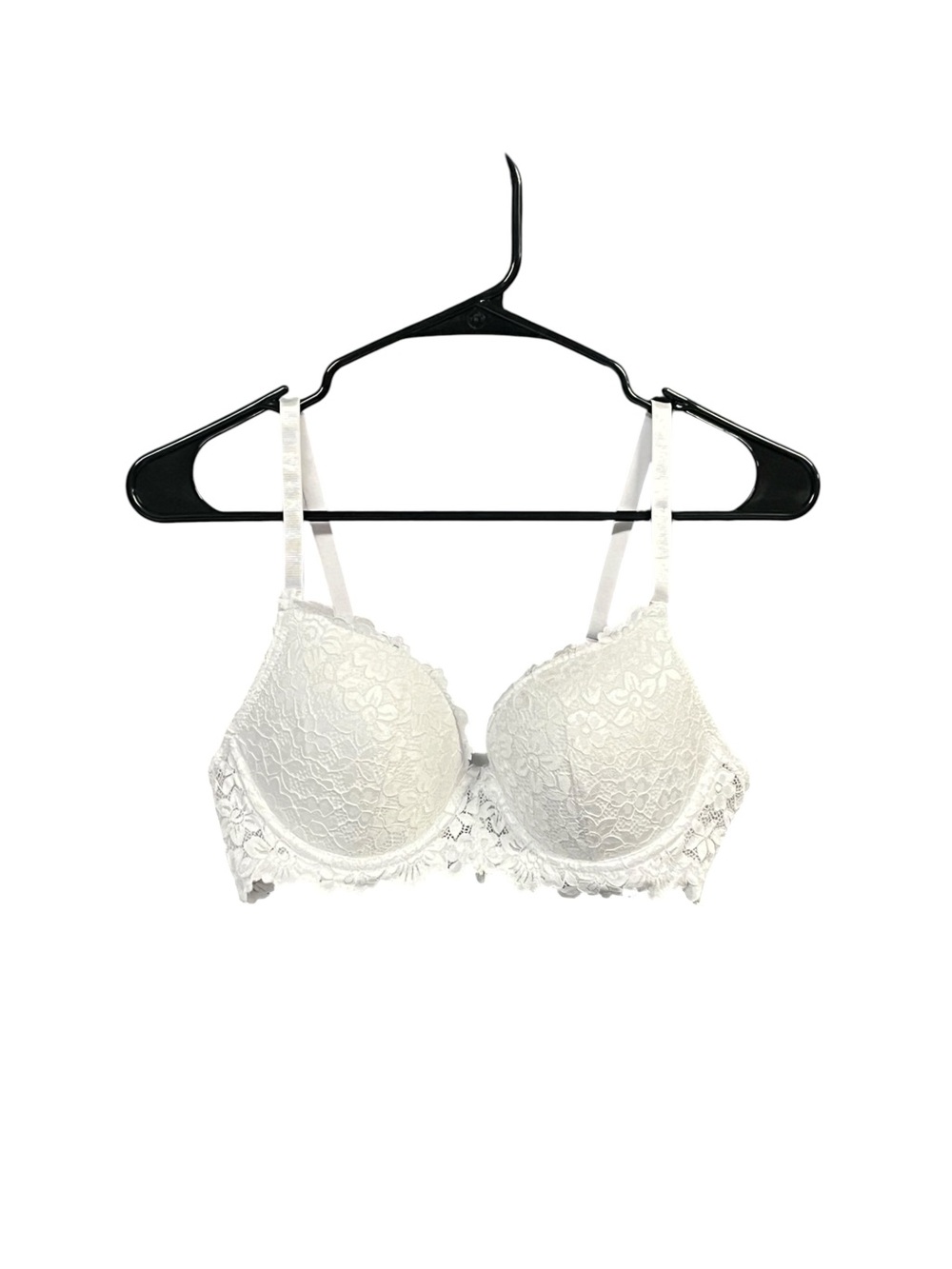 Laura Ashley 34C White Floral Lace Padded Underwire Bra Coquette Cottagecore